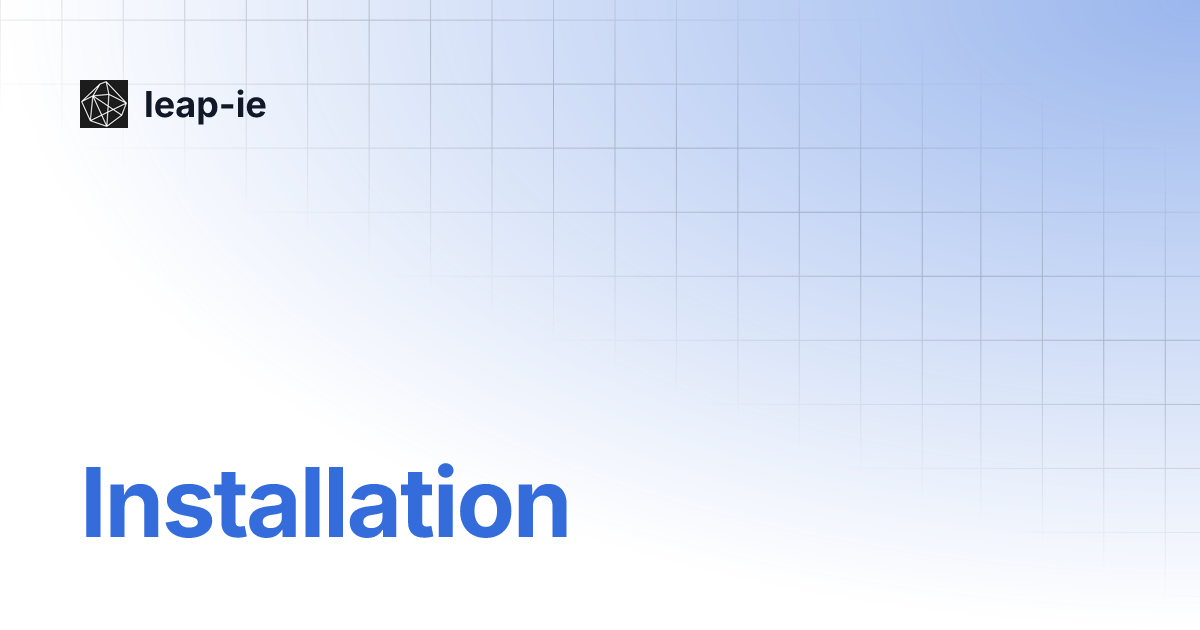 Installation leap ie